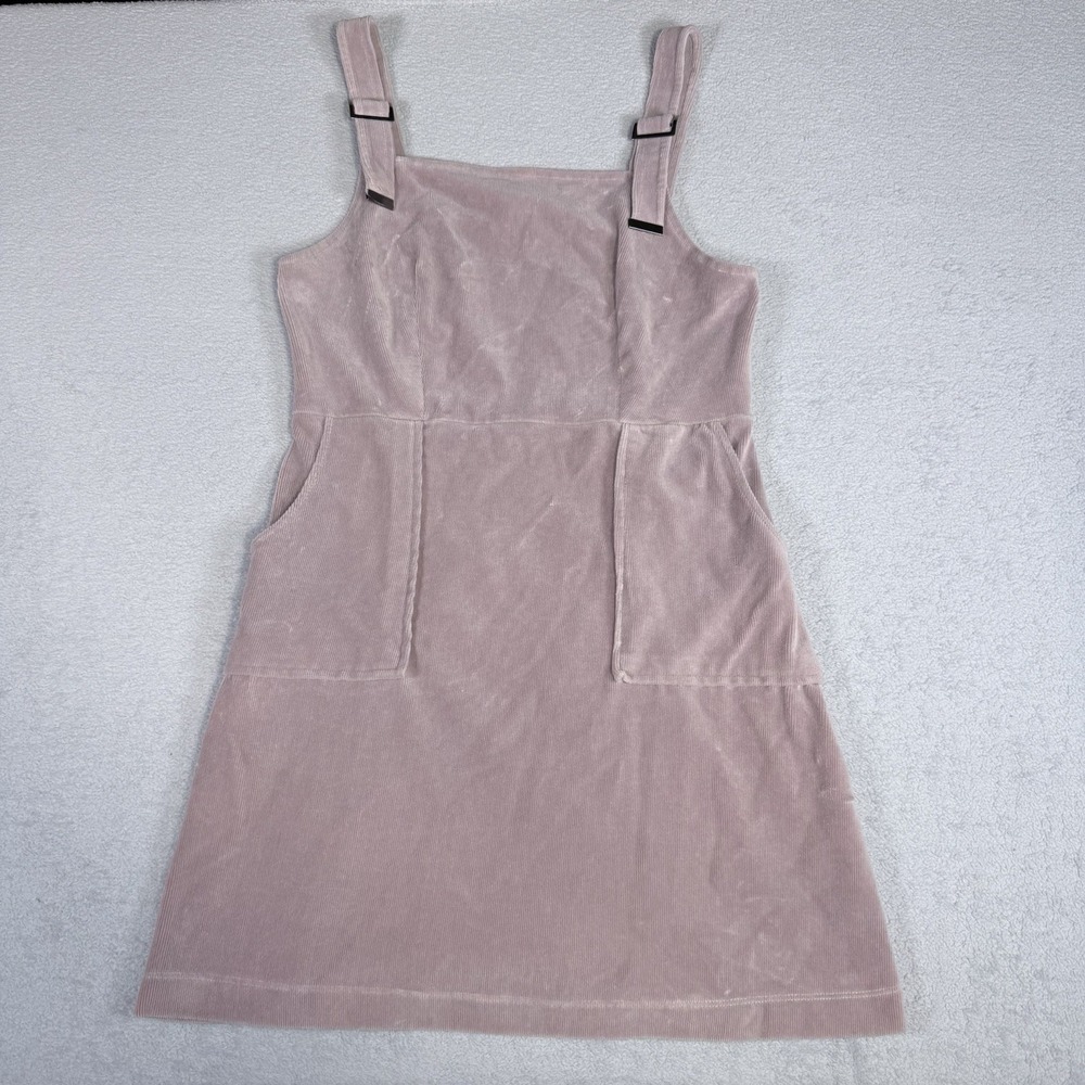 Topshop US 8 Pink Corduroy Pinafore Overall Mini Dress Adjustable Straps